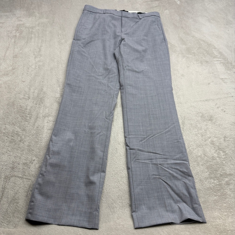 Banana Republic Logan Trouser Women 10 Grey Wool Blend Mid Rise StraightCareer